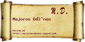 Majoros Dénes névjegykártya