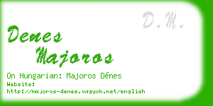 denes majoros business card